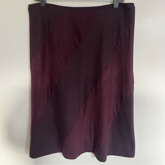 Women’s Norton Studio Midi Length Purple Diagonal Striped Skirt Size Large - Picture 8 of 8